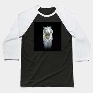 White Tiger Animal Wildlife Jungle Nature Travel Adventure Digital Painting Baseball T-Shirt